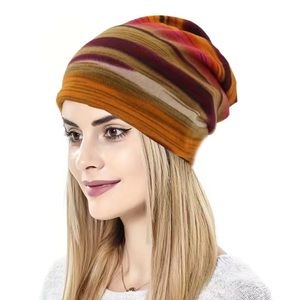 1 pc Women's Stripe Brimless Cap - Versatile, Lightweight Beanie Hat‎